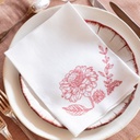 FLEURS DE JOUY - 8 Serviettes de Table en Lin