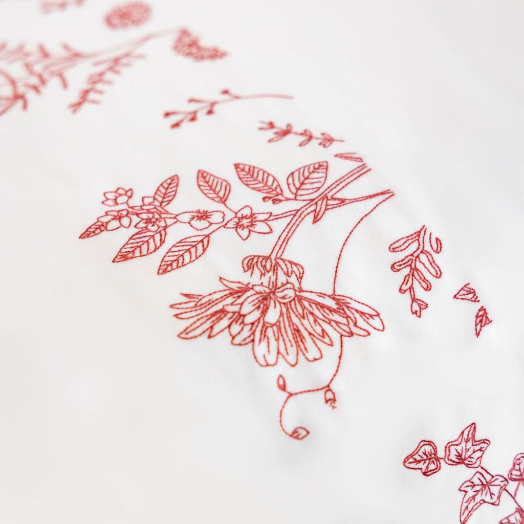 FLEURS DE JOUY - Housse de Couette Double en Percale de Coton Égyptien