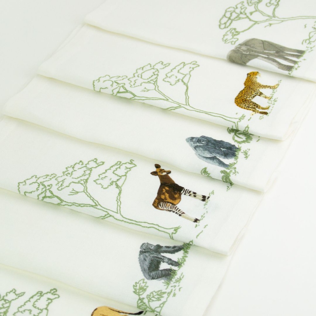 ANIMAUX D'AFRIQUE - 6 Sets de Table en Lin