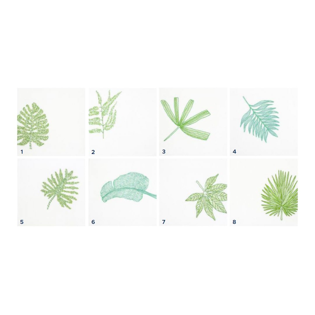FEUILLES TROPICALES - 8 Serviettes de Table