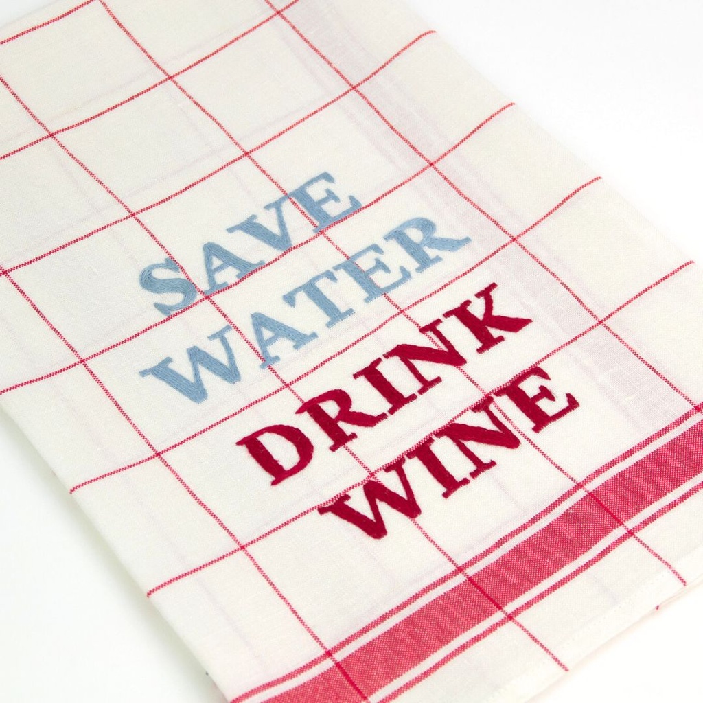SAVE WATER - Torchon de Cuisine en Lin