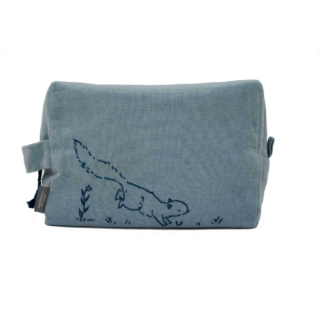 Trousse de toilette personnalisable en lin gris