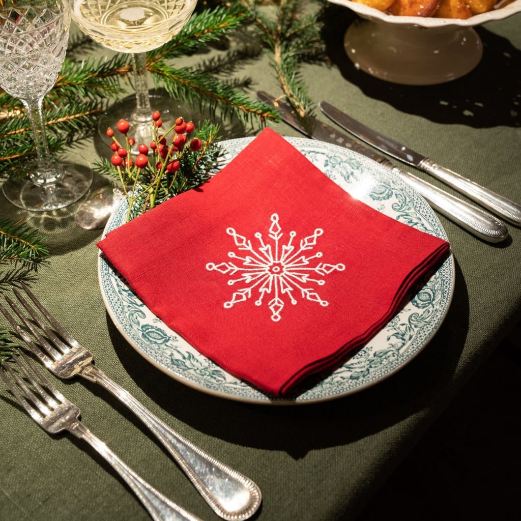 CRISTAUX  - 6 Serviettes de Table