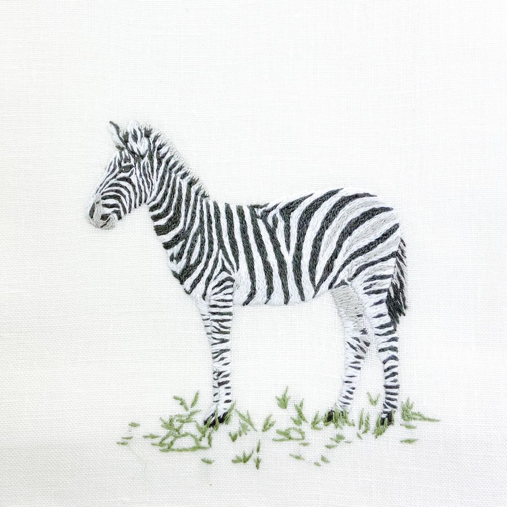 ANIMAUX D'AFRIQUE - 6 Serviettes de Table en Lin Oyster