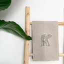 AFRICAN ANIMALS - Linen Guest Hand Towels