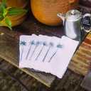 PALMBOOM - Set van 6 linnen servetten