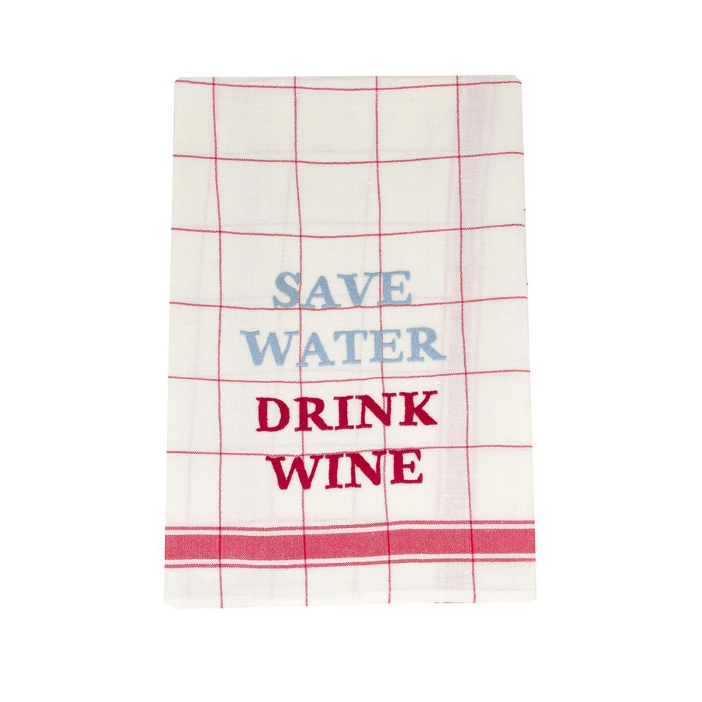 SAVE WATER - Torchon de Cuisine en Lin