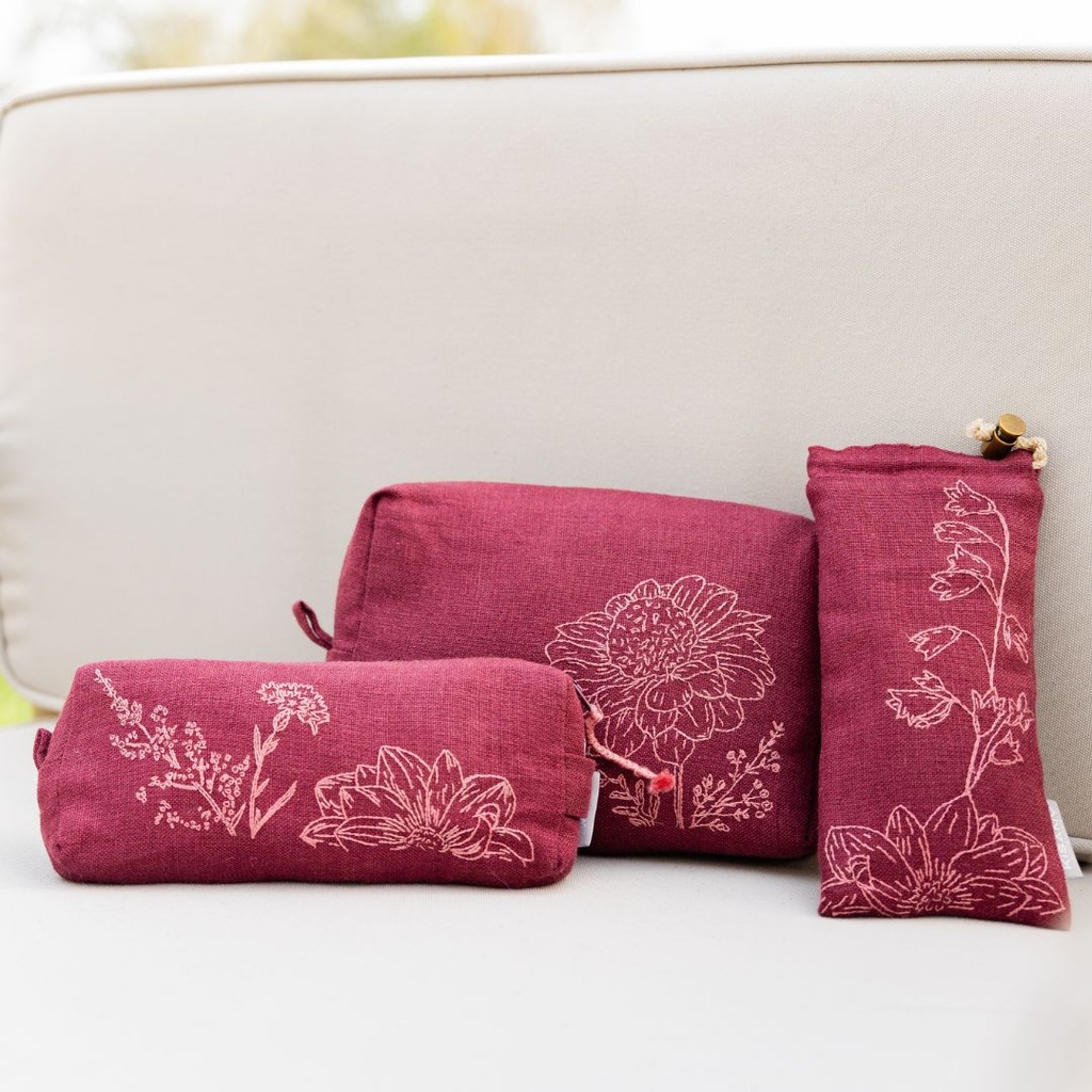 FLEURS DE JOUY - Medium Linen Pouch
