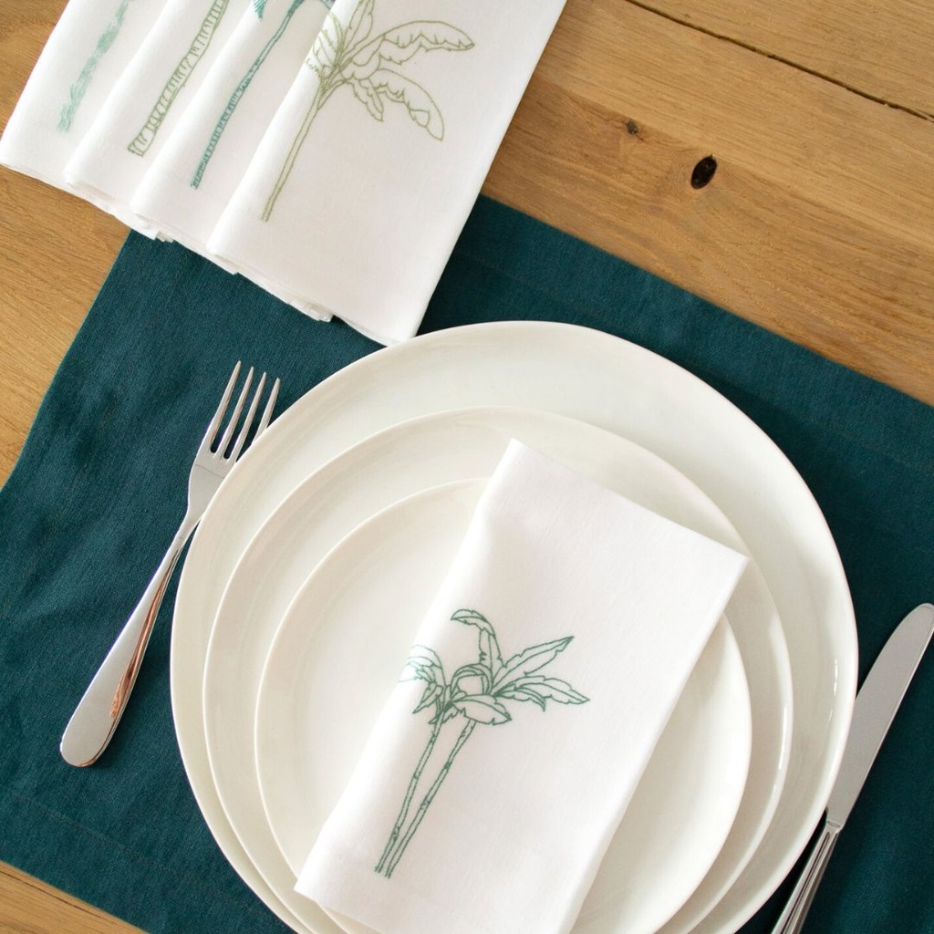 PALMIERS DE DAGMAR - 8 Serviettes de Table en Lin