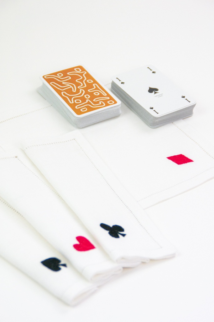 BRIDGE - 4 Linen Cocktail Napkins