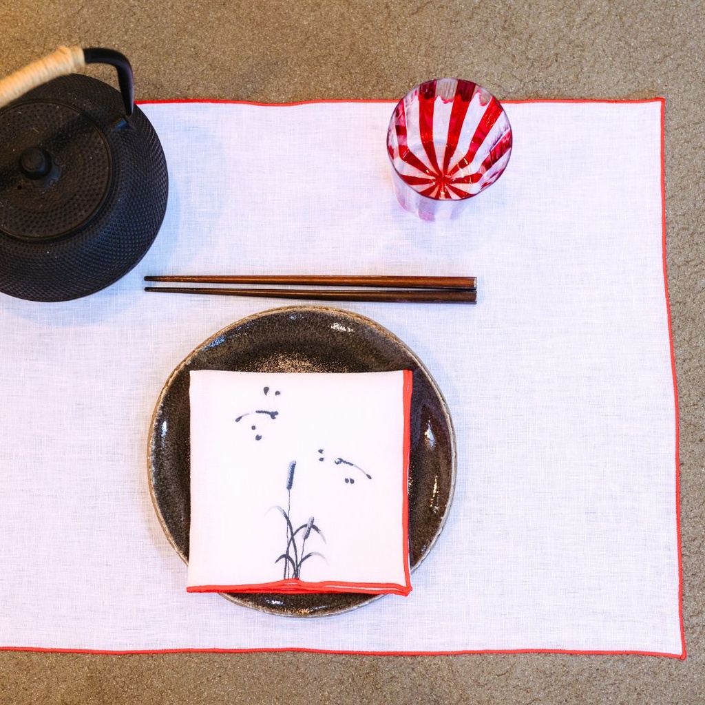 SHIBUI – Linnen Placemat met Festonrand Borduurwerk