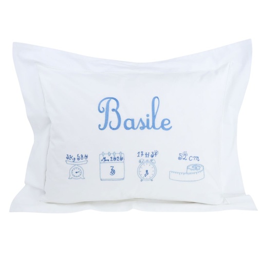 PERSONALISED - Small Pillowcase in Egyptian Cotton Percale