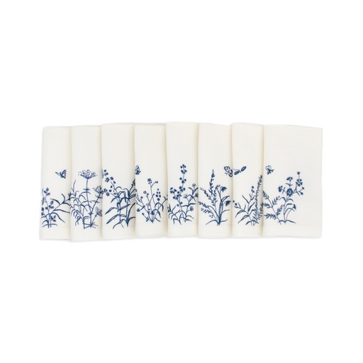 VELBLOEMEN - 8 Linnen Servetten 