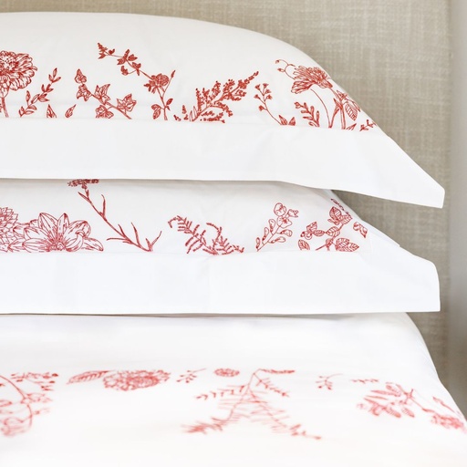 FLEURS DE JOUY - Taies d'Oreiller en Percale de Coton Égyptien