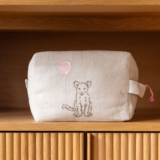 BALLOON SAFARI - Jumbo Linen Toiletry Bag (grenadine)