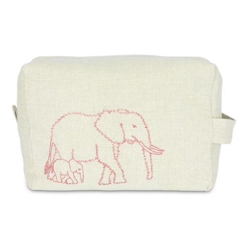 ELEPHANT - Jumbo Linen Toiletries Bag