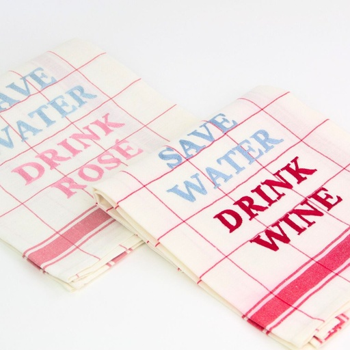 SAVE WATER - Torchon de Cuisine en Lin