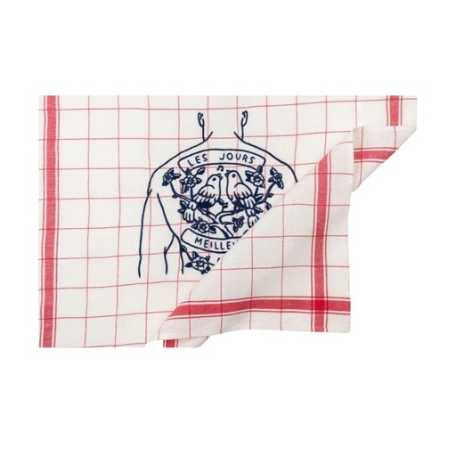 [TO7070TATTMUPR] TATOO - Linen Kitchen Towel
